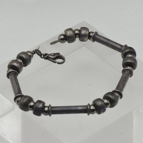 Milor - Vintage Sterling Silver Beaded Bracelet - 8.25" - Picture 1 of 7